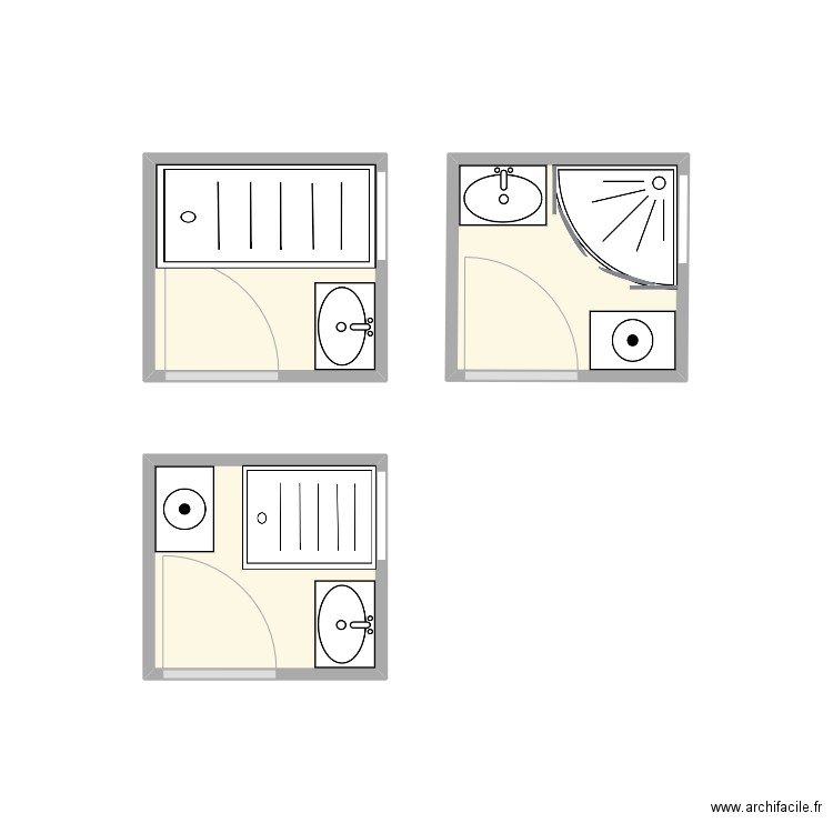 SDB Julien Fizet. Plan de 3 pièces et 6 m2