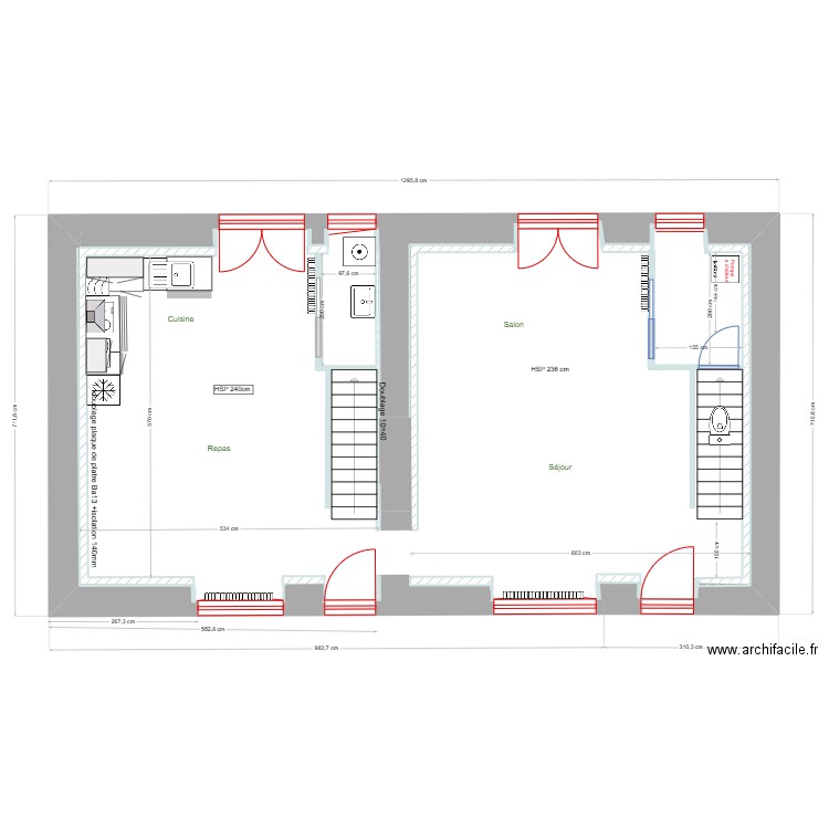 Location Maguy 01A. Plan de 7 pièces et 182 m2