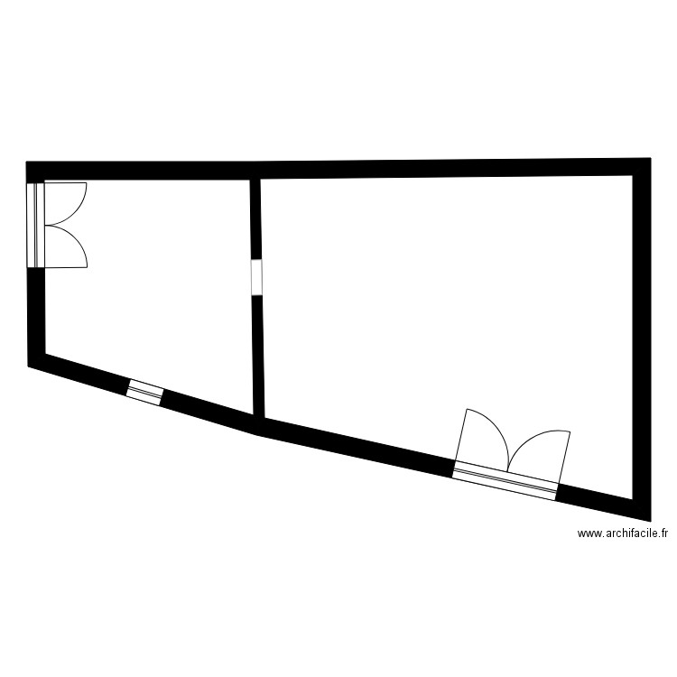 HERBINET. Plan de 2 pièces et 118 m2