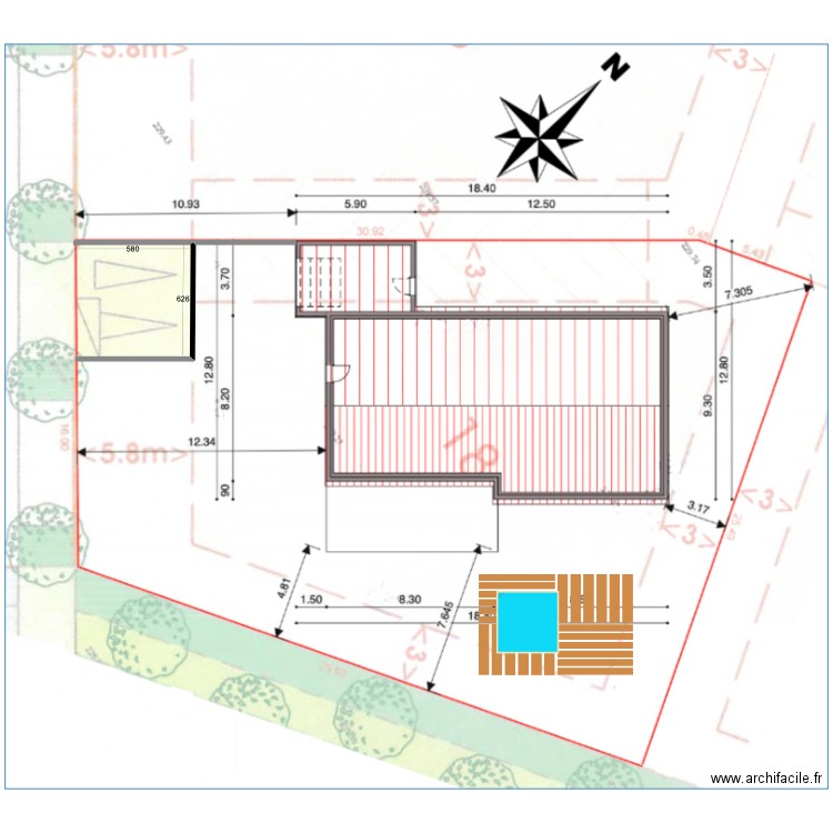 Plan Parcelle PISCINE. Plan de 0 pièce et 0 m2