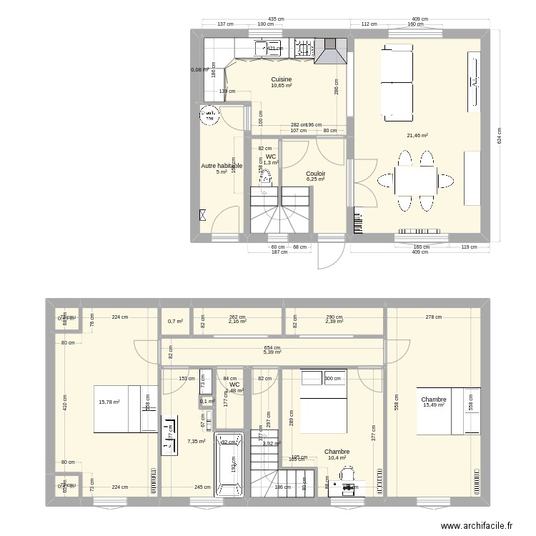 5 basse fontenelle. Plan de 19 pièces et 111 m2