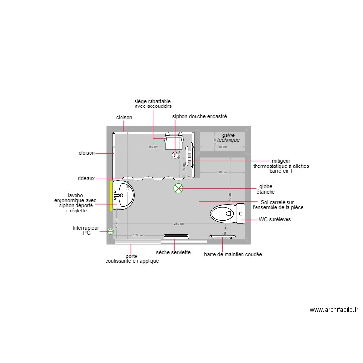 albert. Plan de 2 pièces et 5 m2