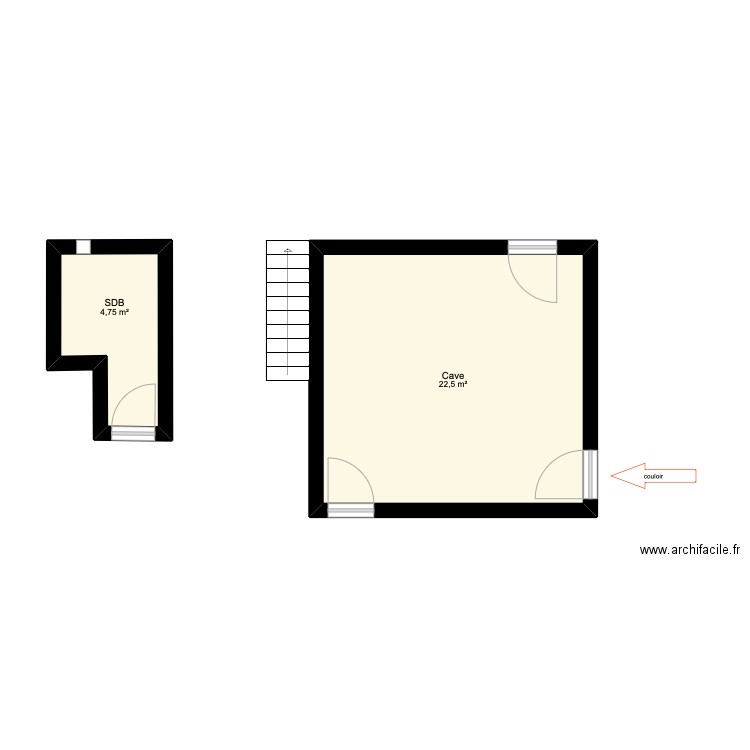 GERARD. Edwige. Plan de 2 pièces et 27 m2