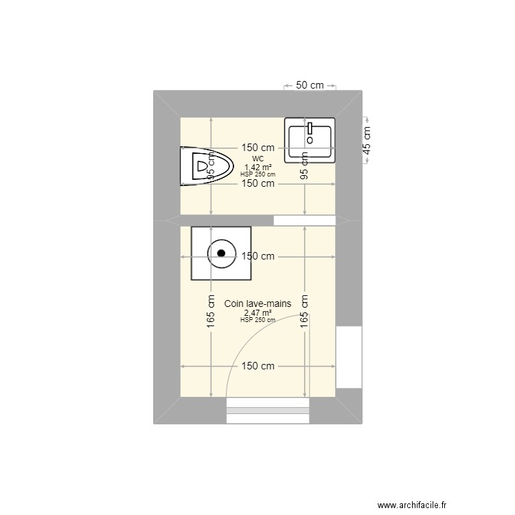 labergère 2. Plan de 2 pièces et 4 m2