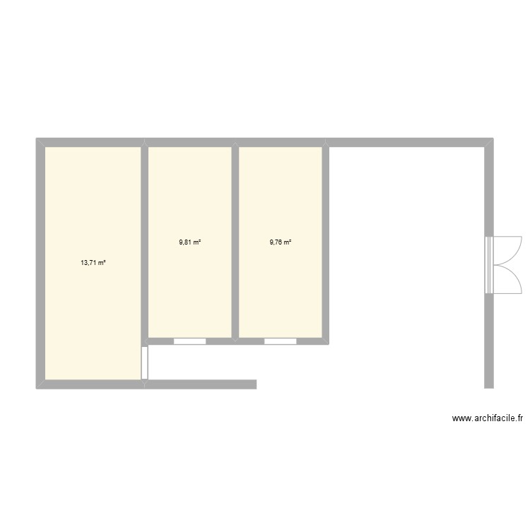 bonra2. Plan de 3 pièces et 33 m2