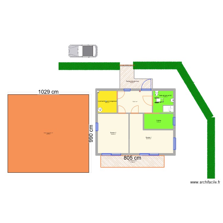 CABAJOJO V2. Plan de 7 pièces et 82 m2