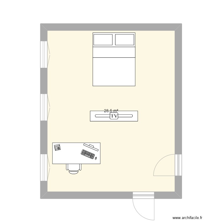 ch1. Plan de 1 pièce et 29 m2