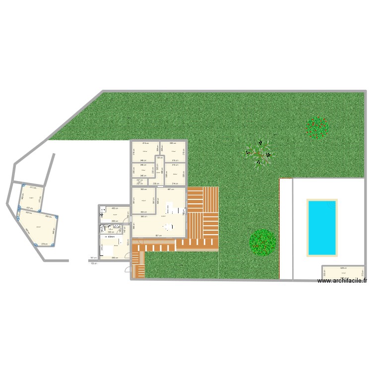 mala. Plan de 14 pièces et 194 m2