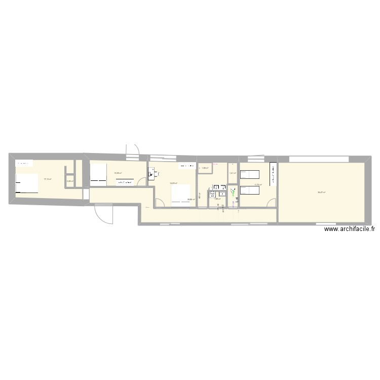 LONGERE FINALE  cotation 3. Plan de 10 pièces et 127 m2