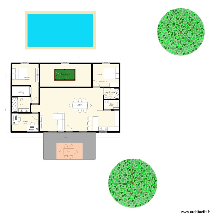 Maison Sti2d. Plan de 8 pièces et 105 m2