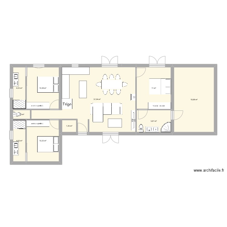 Maison STC. Plan de 10 pièces et 105 m2