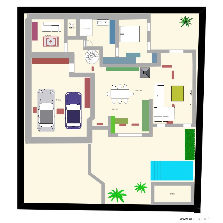 joe. Plan de 6 pièces et 454 m2