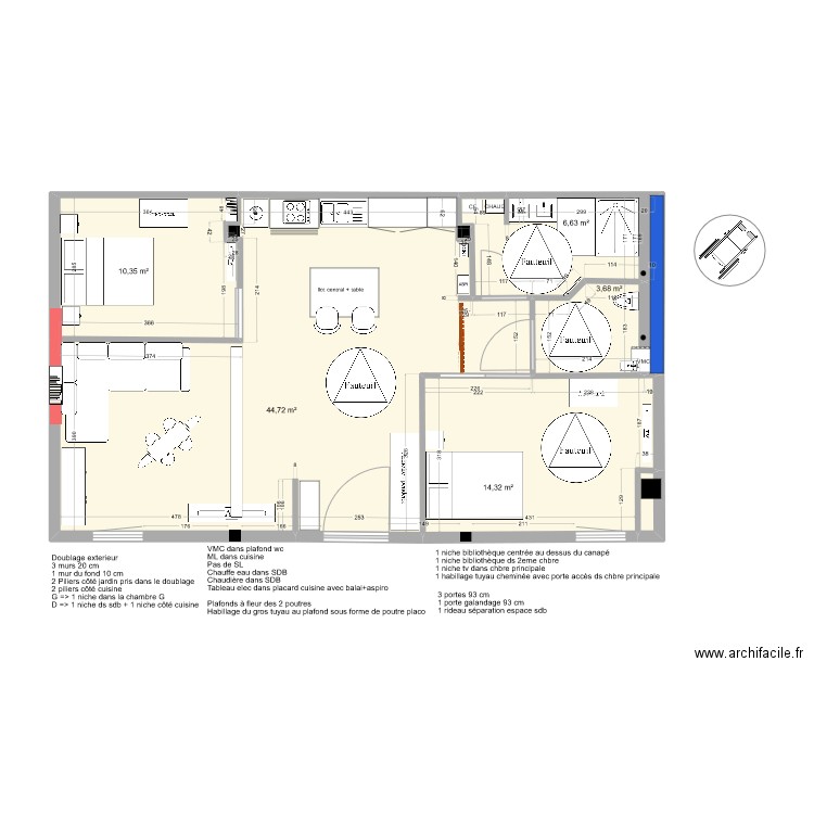 Plan sous-sol v2. Plan de 5 pièces et 82 m2