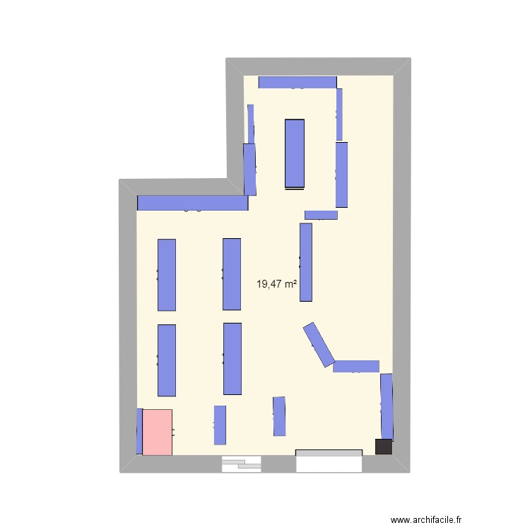 carrefour express gare de nantes. Plan de 1 pièce et 19 m2