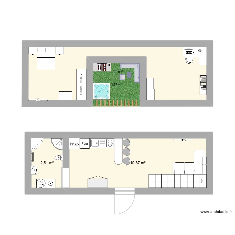 tiny house Anouck. Plan de 3 pièces et 24 m2