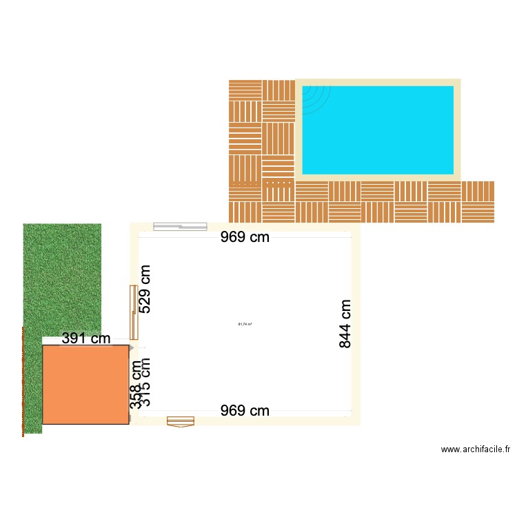 Home. Plan de 1 pièce et 82 m2