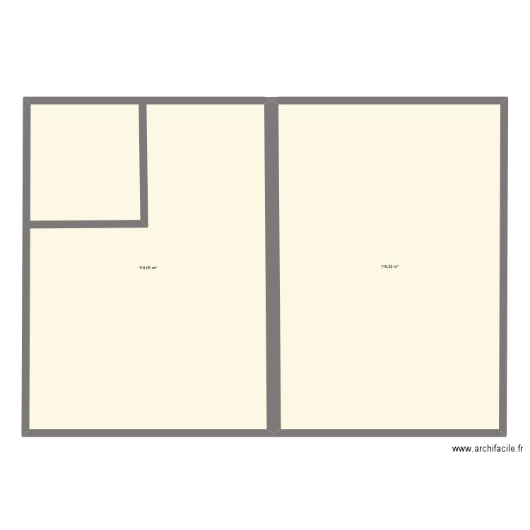 P1 part 2.0. Plan de 2 pièces et 228 m2