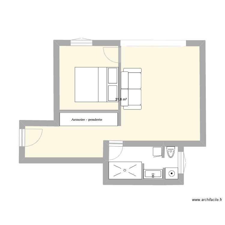 EMMA 4. Plan de 1 pièce et 32 m2