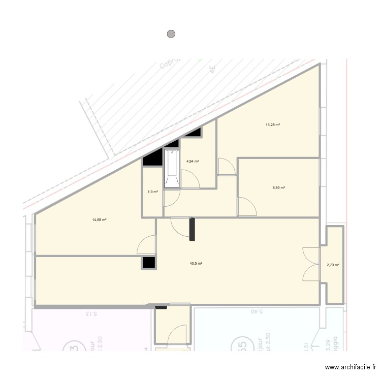 Tom & Cam - Plan Peinture. Plan de 10 pièces et 91 m2