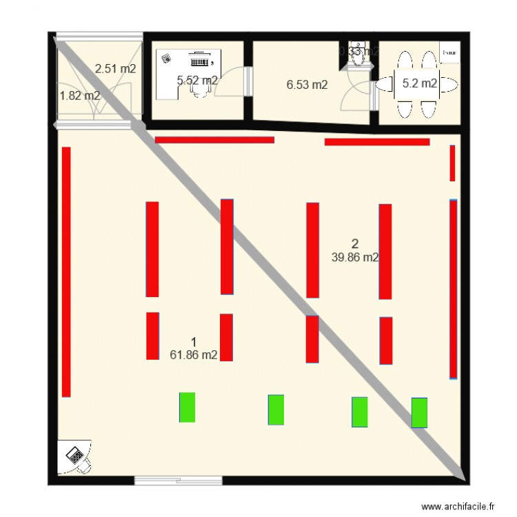 plan magasin. Plan de 0 pièce et 0 m2