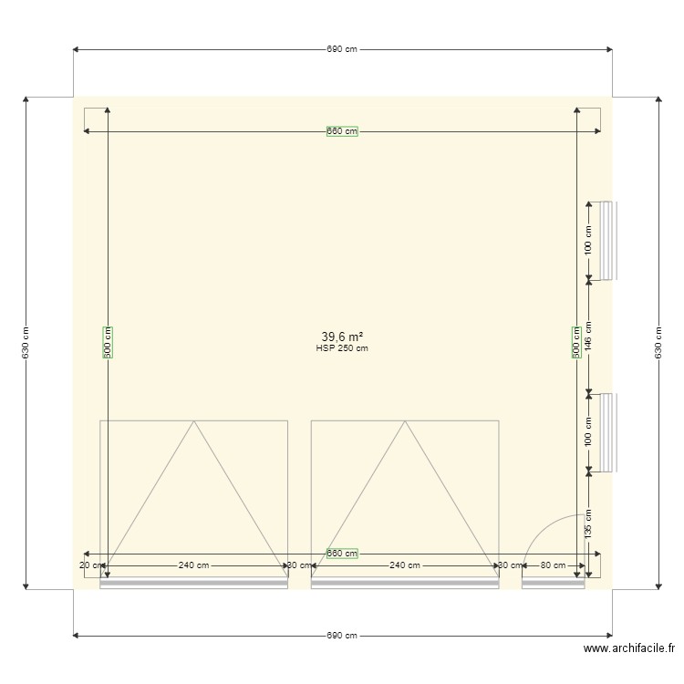 Garage double. Plan de 0 pièce et 0 m2