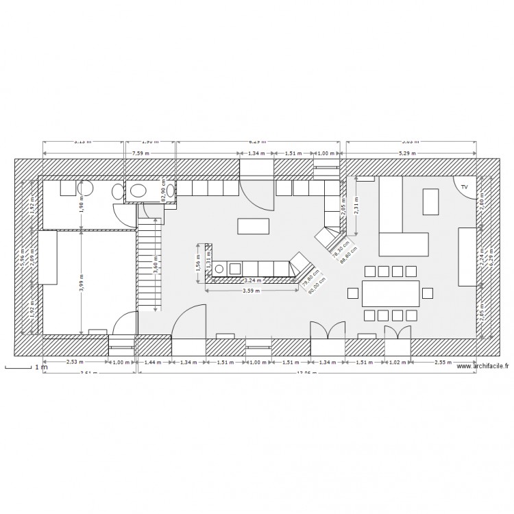 Rez de chaussee radiateur et point d'eau. Plan de 0 pièce et 0 m2