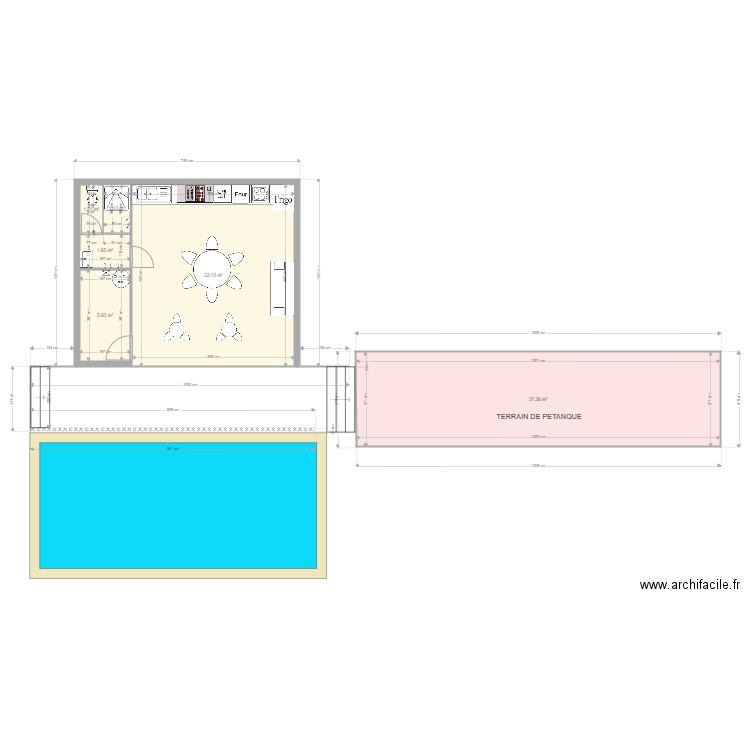 auvant piscine . Plan de 0 pièce et 0 m2