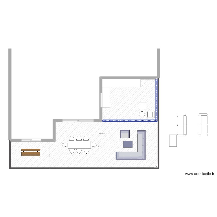 TERRASSE NYSDAM. Plan de 1 pièce et 85 m2