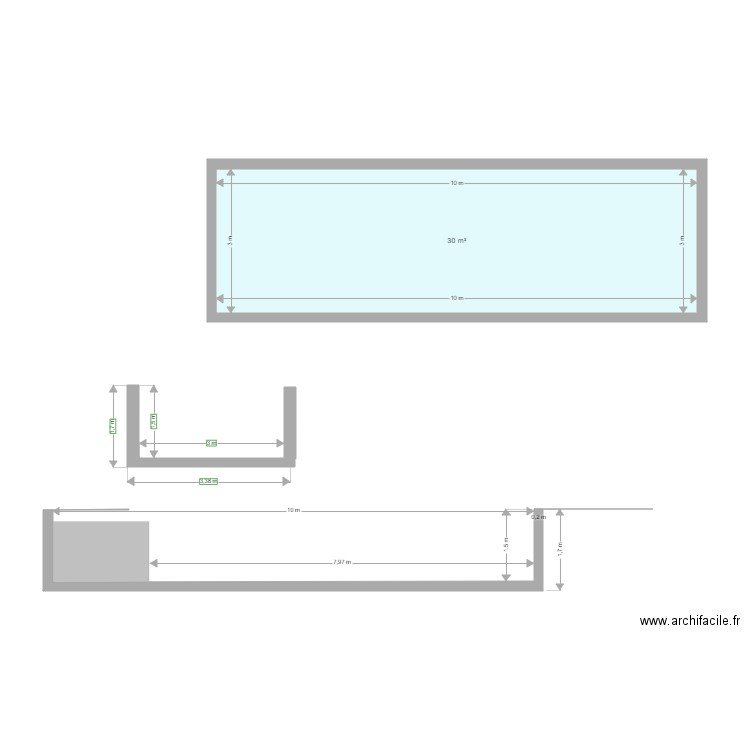 Plan en coupe piscine DP3. Plan de 0 pièce et 0 m2