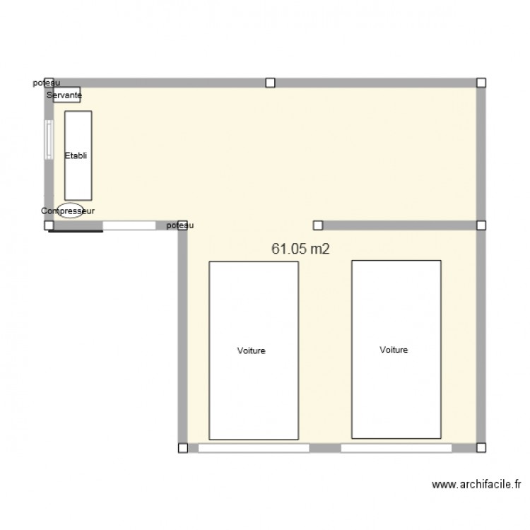 Garage double et atelier. Plan de 0 pièce et 0 m2