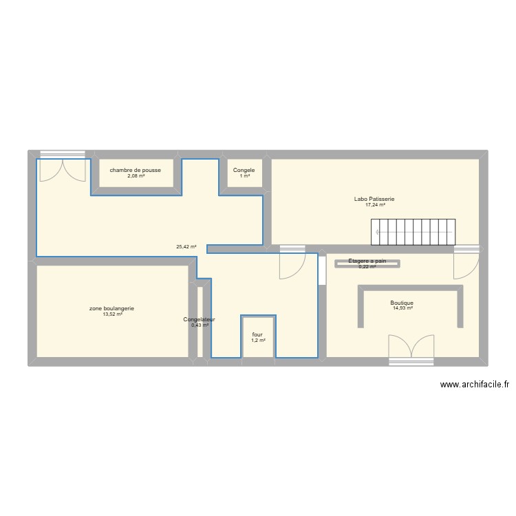 Plan de ma boutique . Plan de 9 pièces et 76 m2