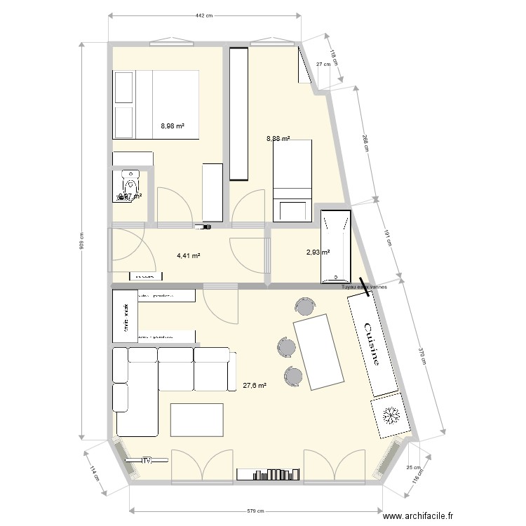 Plan reamenagé v3. Plan de 0 pièce et 0 m2