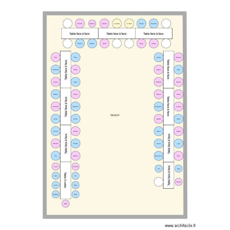 Plan de table mariage 1. Plan de 0 pièce et 0 m2