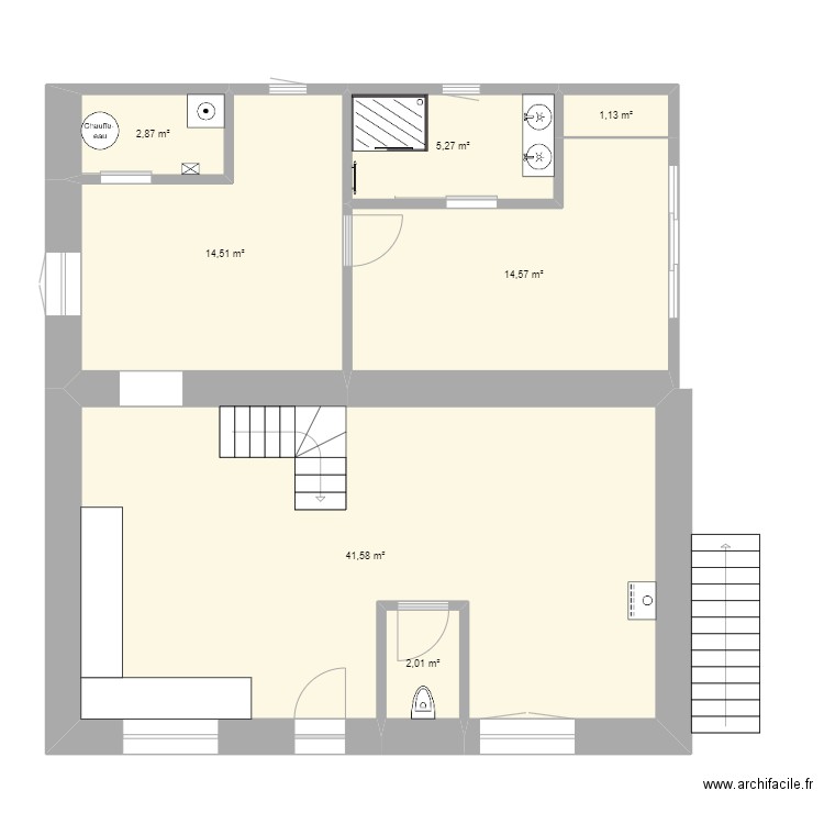 Agancement_v1. Plan de 7 pièces et 82 m2