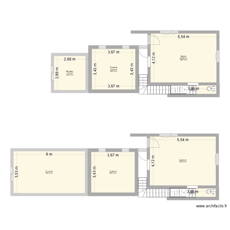 Fresnes 2025. Plan de 8 pièces et 106 m2