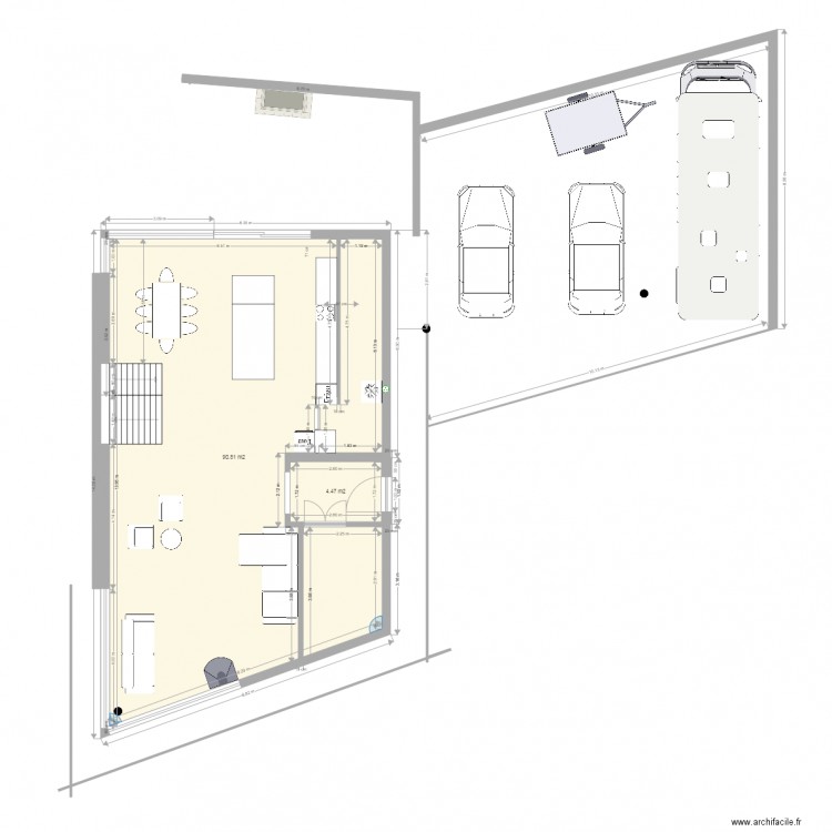 extension variante cuisine Richard. Plan de 0 pièce et 0 m2