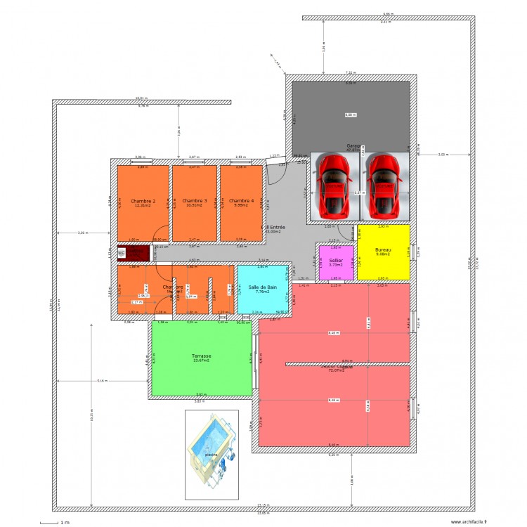 Maison   Terrain Fini. Plan de 0 pièce et 0 m2