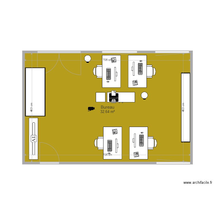 Bureau. Plan de 0 pièce et 0 m2