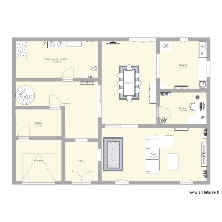 plan maison rdc. Plan de 0 pièce et 0 m2