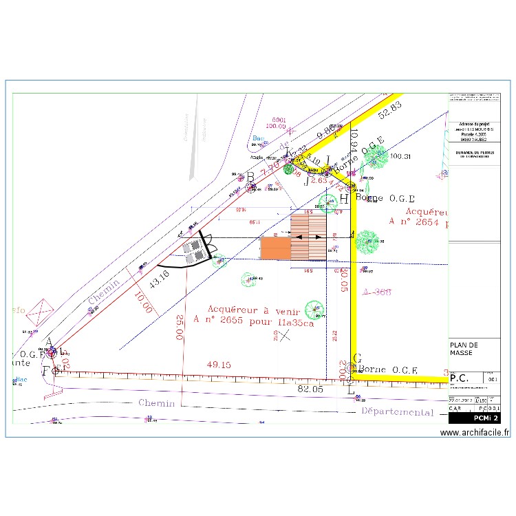 PLAN DE MASSE. Plan de 0 pièce et 0 m2