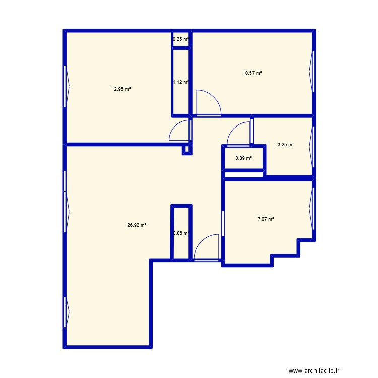 PAUL DOUMER. Plan de 9 pièces et 64 m2