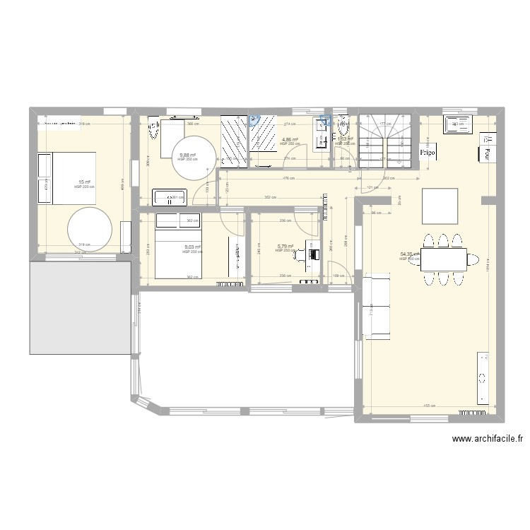 sdb et chambre PMR. Plan de 0 pièce et 0 m2