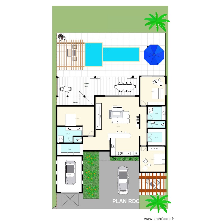 Passonne - Plan 2D sans image. Plan de 11 pièces et 213 m2