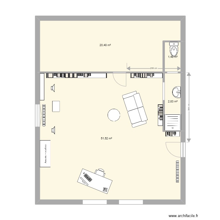 sdb haut v3. Plan de 0 pièce et 0 m2