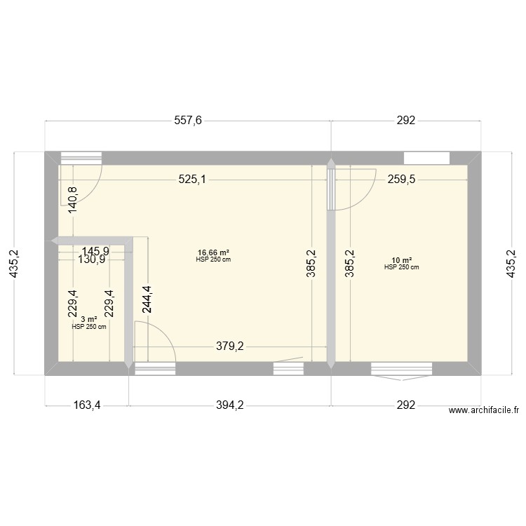 Extention. Plan de 3 pièces et 30 m2