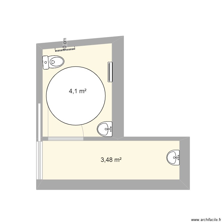 wc pmr2. Plan de 0 pièce et 0 m2