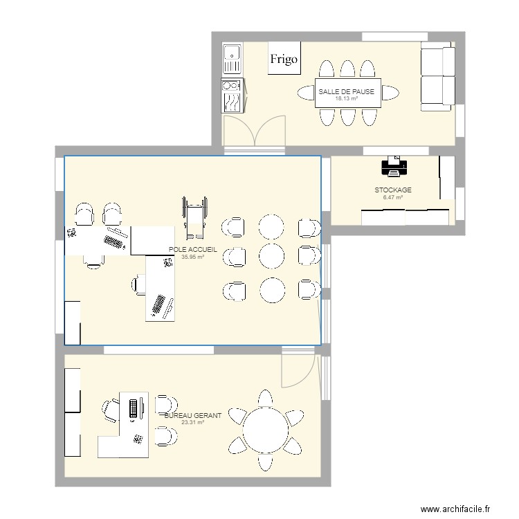 bureau accueil . Plan de 0 pièce et 0 m2