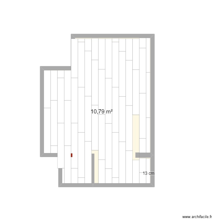 Chambre 2 v1. Plan de 1 pièce et 11 m2