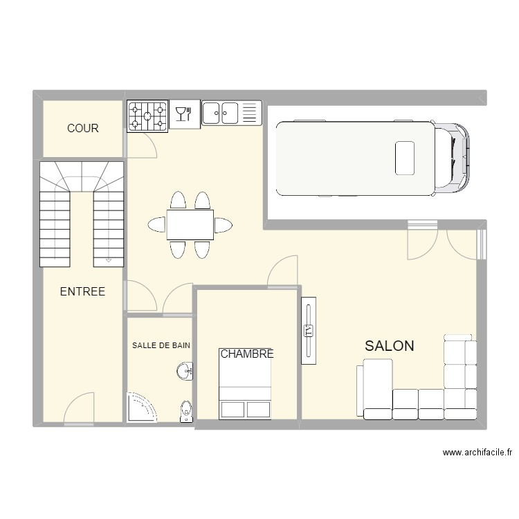 Plan1. Plan de 5 pièces et 76 m2