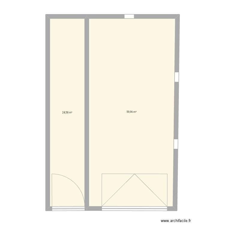 Garage masse. Plan de 2 pièces et 85 m2